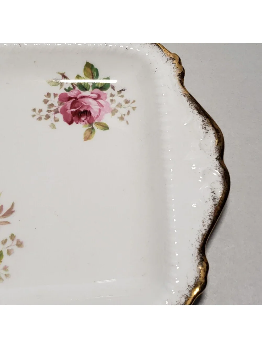 Vintage Royal Albert Amercian Beauty Sandwich Tray Vanity Pink Roses England